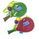 Set de Tennis de Plage 2 Raquettes en Plastique 50 cm avec 2 Balles en Mousse et Housse de Transport - Couleur Aléatoire