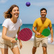 Set de Tennis de Plage 2 Raquettes en Plastique 50 cm avec 2 Balles en Mousse et Housse de Transport - Couleur Aléatoire