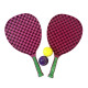 Set de Tennis de Plage 2 Raquettes en Plastique 50 cm avec 2 Balles en Mousse et Housse de Transport - Couleur Aléatoire