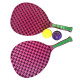 Set de Tennis de Plage 2 Raquettes en Plastique 50 cm avec 2 Balles en Mousse et Housse de Transport - Couleur Aléatoire