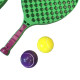 Set de Tennis de Plage 2 Raquettes en Plastique 50 cm avec 2 Balles en Mousse et Housse de Transport - Couleur Aléatoire