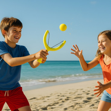 Fronde à Eau avec 10 Balles Éclaboussantes Réutilisables Couleur Aléatoire Jeu Estival Pour Enfants