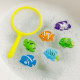 Jeu de Pêche pour Enfants avec Épuisette et 6 Poissons Colorés Idéal pour le Bain la Piscine ou les Jeux d'Eau en Extérieur