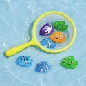 Jeu de Pêche pour Enfants avec Épuisette et 6 Poissons Colorés Idéal pour le Bain la Piscine ou les Jeux d'Eau en Extérieur