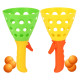 Pack de 4 Cornets Lance Balles 19cm Jeu d'Adresse pour Enfant avec 6 Balles Incluses Couleur Aléatoire