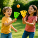 Pack de 4 Cornets Lance Balles 19cm Jeu d'Adresse pour Enfant avec 6 Balles Incluses Couleur Aléatoire