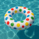 Bouée Gonflable Géante Ronde à Pois 91cm Mulitcolore pour Enfants et Adultes Piscine ou Plage