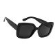 Lunettes de Soleil Femme Noires Square Marque Bois d'Orange Protection Indice 3 Élégante et Tendance