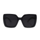 Lunettes de Soleil Femme Noires Square Marque Bois d'Orange Protection Indice 3 Élégante et Tendance