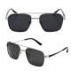 Lunettes de Soleil Homme Rectangle Double Pont Argent Marque Sebastien Loeb Racing Protection Indice 3 avec Branche Flex