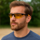Lunettes de Soleil Sport Rectangle à Verres Teintés Jaunes Marque Juyar avec Branches Ajustés