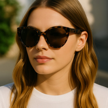 Lunettes de Soleil Femme Oeil de Chat Écailles Marque Surfrider Protection Indice 3 et Verres Polarisés Retro et Tendance