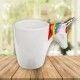 Tasse Mug Licorne - Tasse blanche en Céramique avec Poignée de tête de Licorne
