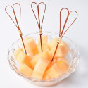 Lot de 50 Pics à Cocktail en Bambou 9 cm – Forme Cœur, Jetables pour Apéritif