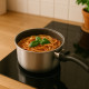Batterie de Cuisine Arthur Martin 10 Pièces en Aluminium Tous Feux avec Ustensiles et Poignée Amovible - Argent