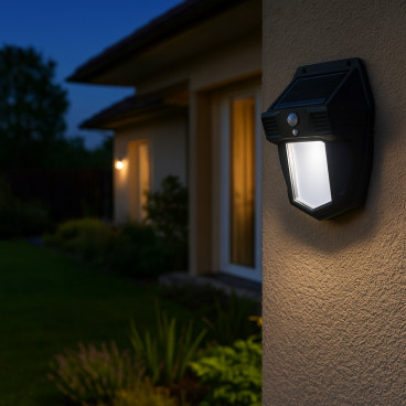 Lampe Solaire Extérieure LED Sans Fil avec Détecteur de Mouvement Effet Tungstène et 3 Modes Éclairage
