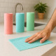 Pack de 2 Rouleaux de 50 Lingettes Lavables Réutilisables Non Tissées Multiusage Absorbantes Couleur Aléatoire