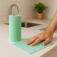 Pack de 2 Rouleaux de 50 Lingettes Lavables Réutilisables Non Tissées Multiusage Absorbantes Couleur Aléatoire