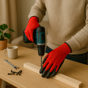Gants de Manutention en Nitrile Tricot Sans Couture Paume Antidérapante Taille Unique Couleur Aléatoire