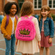 Sac à Dos Fille 27cm Rose Peluche Douce Modèle Diva Princess Idéal Maternelle et Sorties