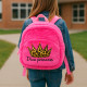 Sac à Dos Fille 27cm Rose Peluche Douce Modèle Diva Princess Idéal Maternelle et Sorties