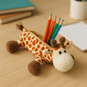 Trousse Girafe en Peluche 25 cm Fermeture Zippée Souple Idéale École Enfant ou Bureau