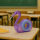 Dévidoir à Main Flamand Rose 10 cm pour Ruban Adhésif avec 1 Rouleau Couleur Aléatoire et Format Compact
