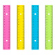 Pack de 4 Règles Plates en Plastique 30 cm Multicolores Idéal pour École et Bureau