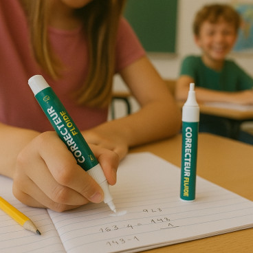 Pack de 2 Mini Correcteurs Fluides Séchage Rapide Blanc Format Compact pour Bureau ou École