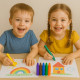 Boîte de 12 Crayons Gras Couleurs Assorties Mine Large pour Dessin Enfant École ou Activité Manuelle