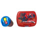 Set Repas Enfant Spiderman avec Boîte à Gouter et Gourde 420ml Plastique Bleu pour Ecole et Sorties