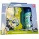 Set Repas Enfant Bluey avec Boîte à Gouter et Gourde 420ml Plastique bleu pour Ecole et Sorties