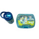 Set Repas Enfant Bluey avec Boîte à Gouter et Gourde 420ml Plastique bleu pour Ecole et Sorties