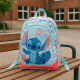 Sac à Dos Enfant Stitch 38cm Rose et Bleu avec 2 Compartiments Idéal École Primaire ou Sortie