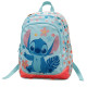 Sac à Dos Enfant Stitch 38cm Rose et Bleu avec 2 Compartiments Idéal École Primaire ou Sortie