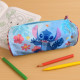 Trousse Enfant Stitch Forme Cylindre 23cm Grande Capacité Bleu et Rose Idéale pour l'École et le Bureau