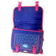 Cartable Reine des Neiges Fille 37 cm rose et violet avec 2 compartiments, poche frontale et bretelles matelassées