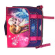 Cartable Reine des Neiges Fille 37 cm rose et violet avec 2 compartiments, poche frontale et bretelles matelassées