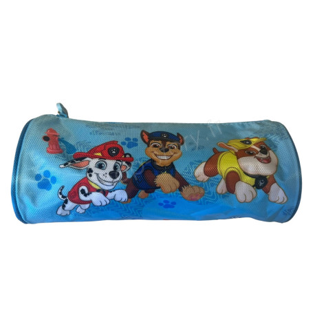 Trousse Enfant Pat' Patrouille Forme Cylindre 23cm Grande Capacité Bleu Idéale pour l'École et le Bureau
