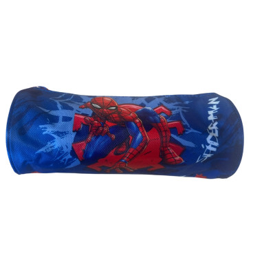 Trousse Enfant Spiderman Forme Cylindre 23cm Grande Capacité Bleu – Idéale pour l'École et le Bureau