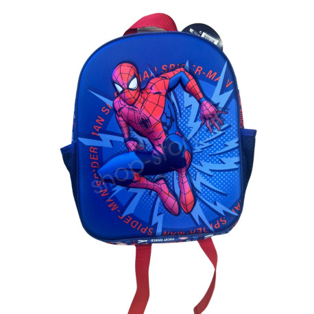 Sac a Dos Spiderman relief 3D 31 cm Rouge et Bleu avec 1 Compartiment, Bretelles Matelassées Ajustable
