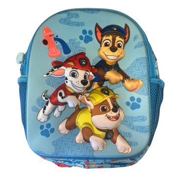 Sac a Dos Pat'Patrouille relief 3D 31 cm et Bleu avec 1 Compartiment, Bretelles Matelassées Ajustable