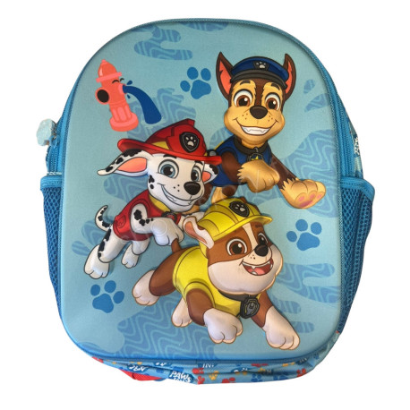 Sac a Dos Pat'Patrouille relief 3D 31 cm et Bleu avec 1 Compartiment, Bretelles Matelassées Ajustable