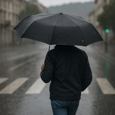 Parapluie Cristaflor Automatique Pliable 32 cm Résistant au Vent Fibre de Verre Tissu Déperlant avec Poignée Lumière