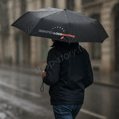 Parapluie Sebastien Loeb Racing Automatique Pliant 30 cm Résistant au Vent Tissu Déperlant Manche Ergonomique