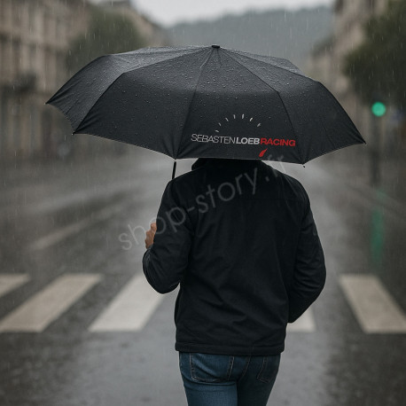 Parapluie Sebastien Loeb Racing Automatique Pliant 30 cm Résistant au Vent Tissu Déperlant Manche Ergonomique