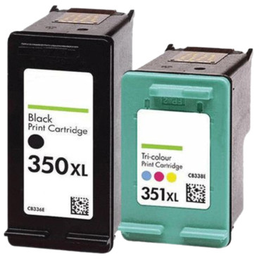 Pack de Cartouches Compatibles HP 350-351 XL Noir & Couleur pour Imprimantes DeskJet, OfficeJet & PhotoSmart HP