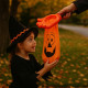 Main à Bonbons Halloween Sac Main de Monstre Orange Noir 45 cm Trick or Treat Panier