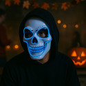 Masque Crâne Squelette LED Bleu – Effrayant & Lumineux pour Halloween
