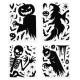 Pack 2 Planches 35cm Vitrophanies Effrayantes Modèles Aléatoires pour Halloween Décoration Fenêtres Autocollants